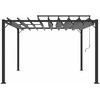 Pavėsinė su žaliuzių stogu, antracito, 3x3m, audinys/aliuminis