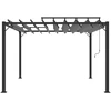 Pavėsinė su žaliuzių stogu, antracito, 3x3m, audinys/aliuminis