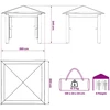 Paviljonas be šoninės sienos 2,6 x 2,6 m Kremo ir antracito