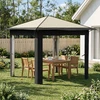 Paviljonas be šoninės sienos 2,6 x 2,6 m Kremo ir antracito