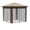Paviljonas su 4 šoninėmis sienomis 2,6 x 2,6 m Kremas ir rudas