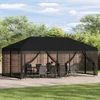 Paviljonas su šoninėmis sienelėmis 6 x 3 m Juoda