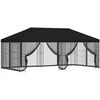 Paviljonas su šoninėmis sienelėmis 6 x 3 m Juoda