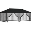 Paviljonas su šoninėmis sienelėmis 6 x 3 m Juoda