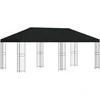 Paviljonas su šoninėmis sienelėmis 6 x 3 m Juoda