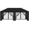 Paviljonas su šoninėmis sienelėmis 6 x 3 m Juoda