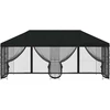 Paviljonas su šoninėmis sienelėmis 6 x 3 m Juoda