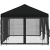 Paviljonas su šoninėmis sienelėmis 6 x 3 m Juoda