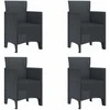 Lauko baldų komplektas Sodo valgomojo komplektas 5 pcs Antracitas Polt ratanas