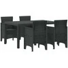 Lauko baldų komplektas Sodo valgomojo komplektas 5 pcs Antracitas Polt ratanas