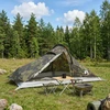 Pėsčiųjų kempingo palapinė 4 asmeniui Kamufliažinė