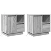 Šalia lovos spintelė su stalčių 2 pcs Pilka 50 x 34,5 x 50 cm