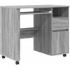Stalas su ratais Pilkas Sonoma 91 x 50 x 77 cm Apdirbta mediena