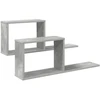 Plaukiojančios lentynos 2 pcs Betono pilka 80 x 15 x 30 cm