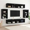 TV staliukas TV spintelių komplektas 8 pcs juoda ąžuolo Apdirbta mediena