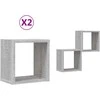 Sieninės lentynos 2 pcs Pilkas Sonoma 26 x 15 x 26 cm