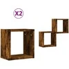 Sieninės lentynos 2 pcs Rūkyta ąžuolas 26 x 15 x 26 cm
