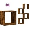 Sieninės lentynos 4 pcs Rūkyta ąžuolas 26 x 15 x 26 cm