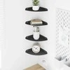 Plūduriuojanti lentyna su lentyna 4 pcs Juodas 18 x 18 x 2 cm