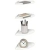 Plūduriuojanti lentyna su lentyna 4 pcs Baltas 18 x 18 x 2 cm