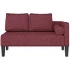 Poilsio sofa su ilga pagalve, raudonojo vyno spalvos, audinys