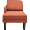 Poilsio sofa su pagalvės raudonai oranžiniu velveto audinys