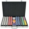 Pokerio rinkinys su 1000 žetonų su vertėmis, aliuminis