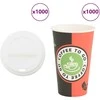 popieriniai kavos puodeliai su dangteliais 1000 vnt 16oz 400 ml