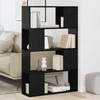TV staliukas TV spintelių komplektas Juoda 80 x 24 x 125 cm Apdirbta mediena