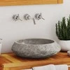 Praustuvas, pilkos spalvos, skersmuo 40x12cm, marmuras