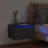 Prie sienos montuojama naktinė spintelė su LED, juoda