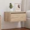 TV staliukas Prie sienos montuojama naktinė spintelė su LED, ąžuolo