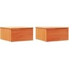 Naktinis staliukas 2 pcs Vaško ruda 37 x 35 x 18,5 cm