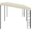 Prie sienos montuojama pavėsinė, kreminė, 3x6m, audinys