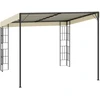 Prie sienos montuojama pavėsinė, kreminė, 3x3m, audinys