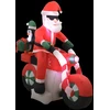 Pripučiamas Kalėdų Senelis ant motociklo, LED, IP44, 160cm