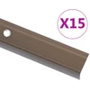 Profiliai laiptams, 15vnt., rudi, 100cm, aliuminis, L formos