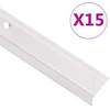 Profiliai laiptams, 15vnt., sidabro, 100cm, aliuminis, L formos