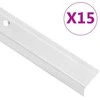 Profiliai laiptams, 15vnt., sidabro, 100cm, aliuminis, L formos