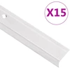 Profiliai laiptams, 15vnt., sidabro, 100cm, aliuminis, L formos