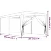 Proginė palapinė su 6 tinklinėmis sienomis, raudona, 3x6m, HDPE