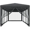 Proginė palapinė su 8 sienomis, antracito, 3x9m, HDPE