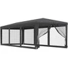 Proginė palapinė su 8 sienomis, antracito, 3x9m, HDPE