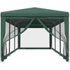 Proginė palapinė su 8 tinklinėmis sienomis, žalia, 3x9m, HDPE