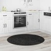 Neslystantis plaukuotas kilimas Tamsiai pilka 120 x 120 cm PP