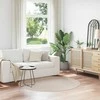 Neslystantis plaukuotas kilimas Kreminė 160 x 160 cm PP