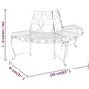 Pusapvaliai suoliukai aplink medį, 2vnt., juodi, 160cm, plienas