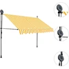 Rankinė ištraukiama markizė su LED, balta ir oranžinė, 300cm