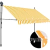 Rankinė ištraukiama markizė su LED, balta ir oranžinė, 300cm