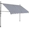 Rankinė ištraukiama markizė su LED, mėlyna ir balta, 300cm